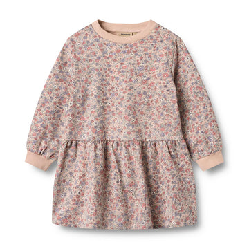 Sweatkleid L/S Zenia rose dust flowers - Wheat